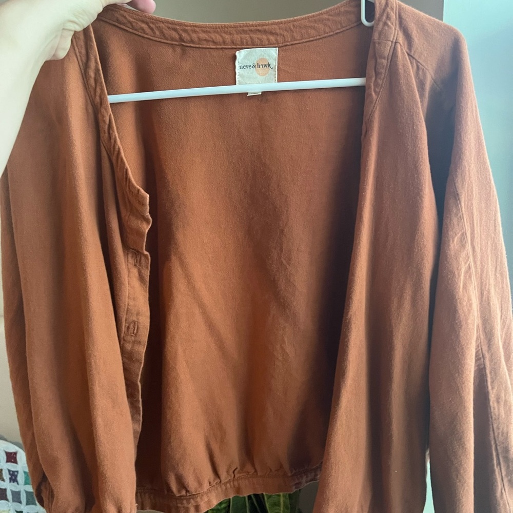 Rust Orange Button-Up Top - Picture 5 of 7